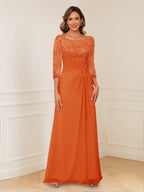 Rosalie orange front view mother of the bride dress