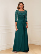 Rosalie peacock front view mother of the bride dress