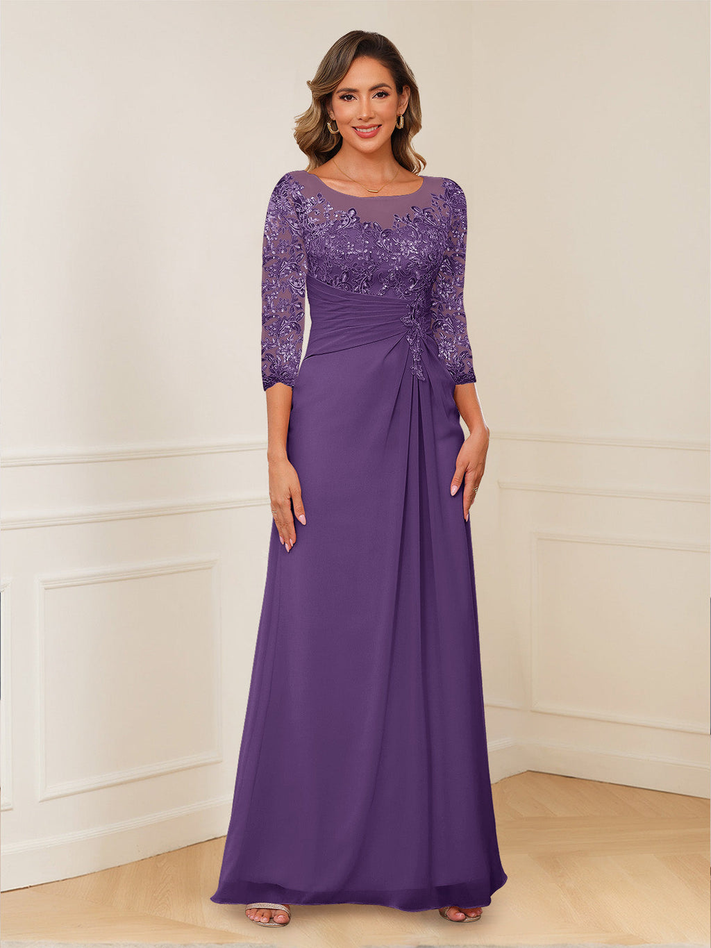 Rosalie regency front view mother of the bride dress