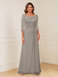 Josephine Cove Taupe front view mother of the bride dress