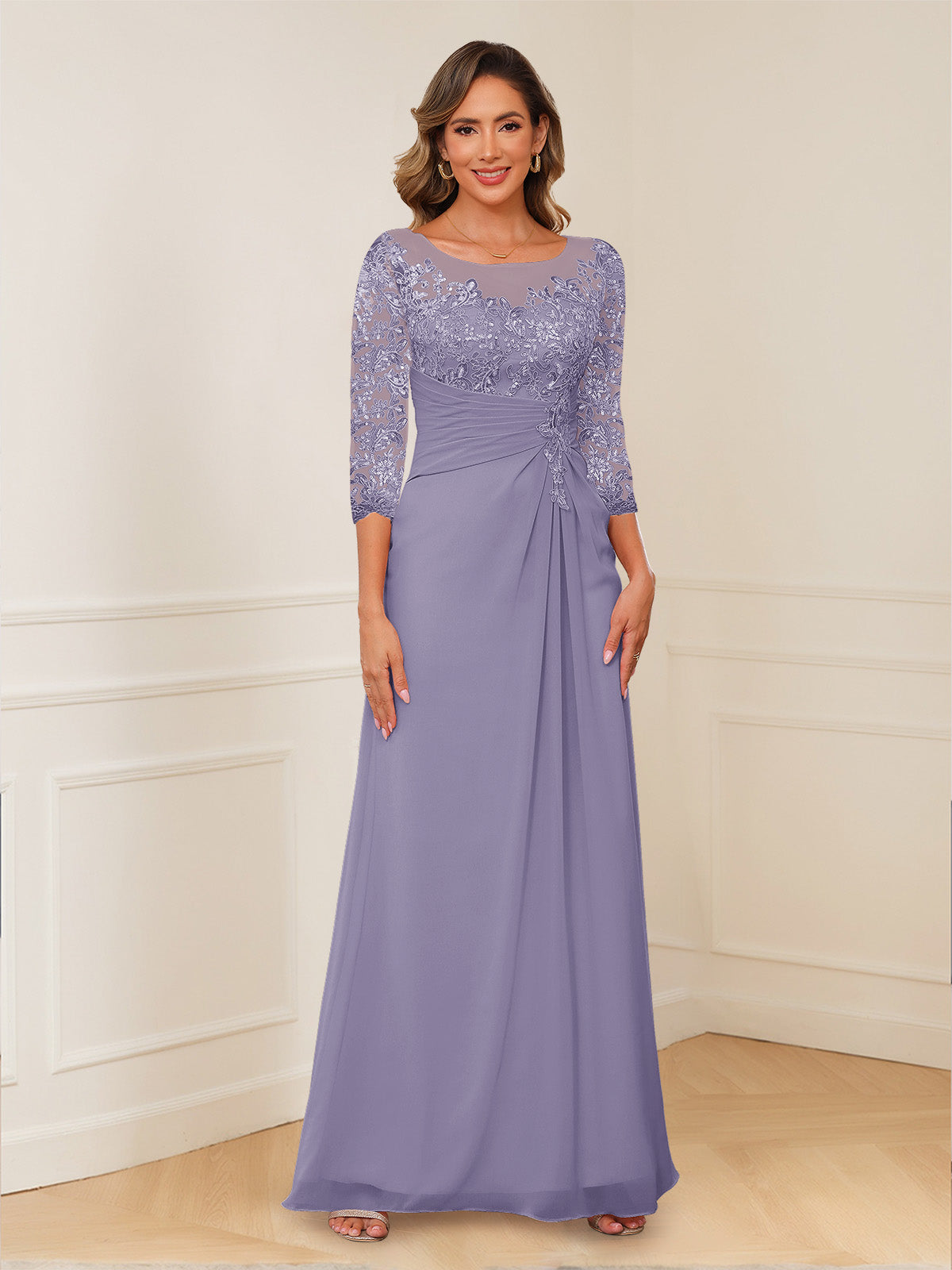 Josephine Cove Wisteria back view mother of the bride dress
