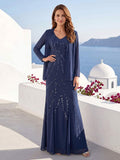 Celestine Rose Dusty Blue front view mother of the bride dress