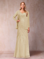 Celestine Rose Champagne back view mother of the bride dress