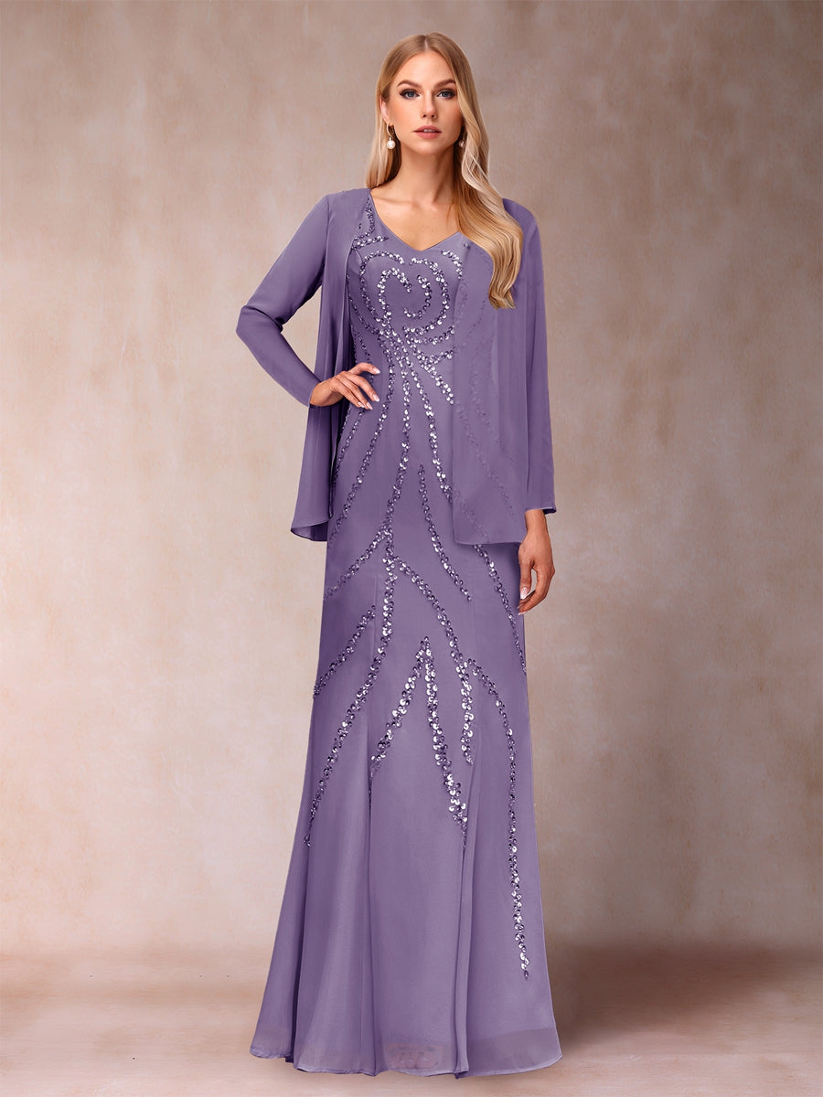 Celestine Rose Wisteria back view mother of the bride dress