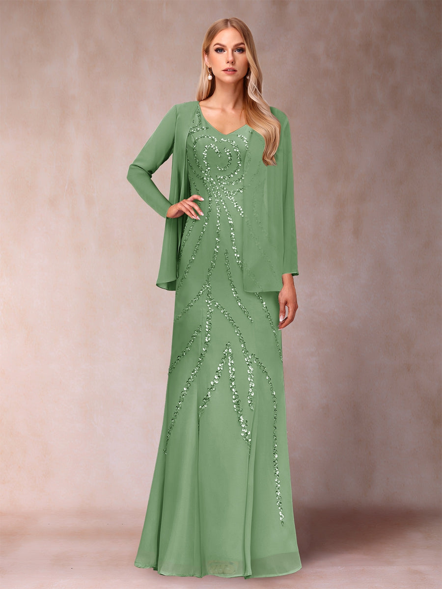 Celestine Rose Sage Green back view mother of the bride dress