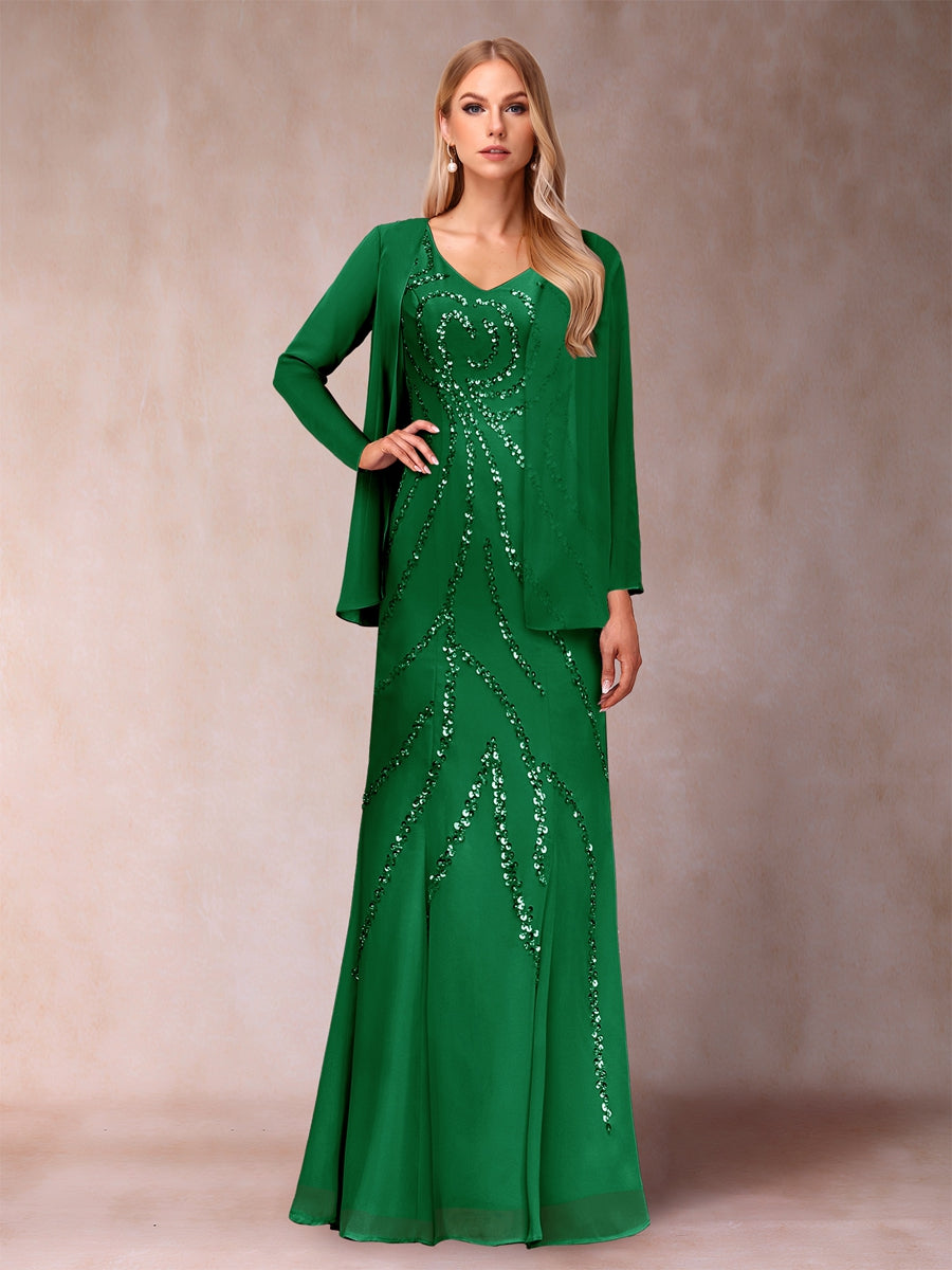Celestine Rose Forest Green front view mother of the bride dress