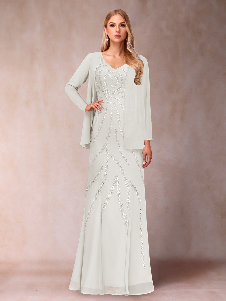 Celestine Rose Ivory back view mother of the bride dress