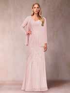 Celestine Rose Pearl Pink back view mother of the bride dress