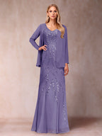 Celestine Rose Lilac back view mother of the bride dress