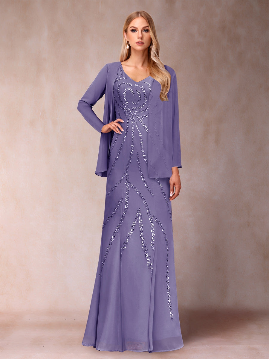 Celestine Rose Lilac back view mother of the bride dress