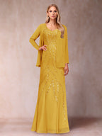 Celestine Rose Gold front view mother of the bride dress