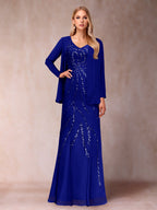 Celestine Rose Royal Blue back view mother of the bride dress