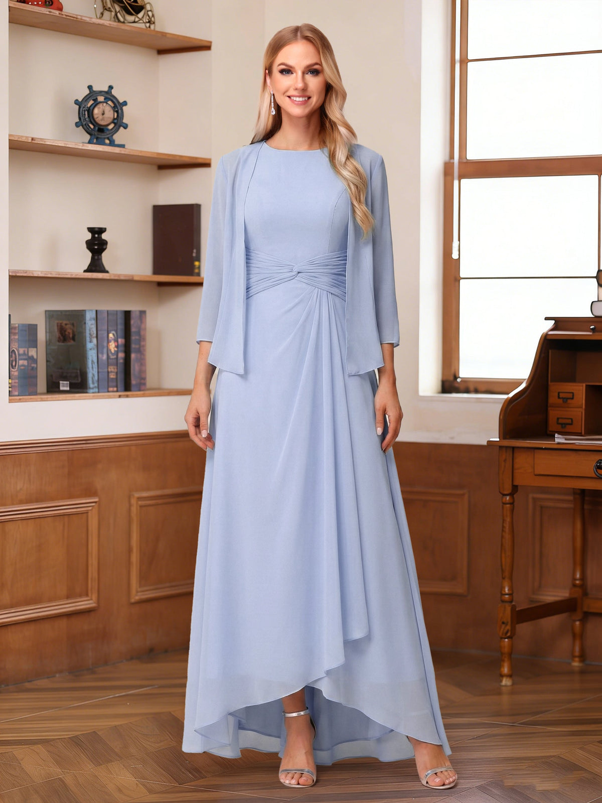 Isabel Elise Lavender front view mother of the bride dress