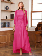 Isabel Elise Hot Pink front view mother of the bride dress