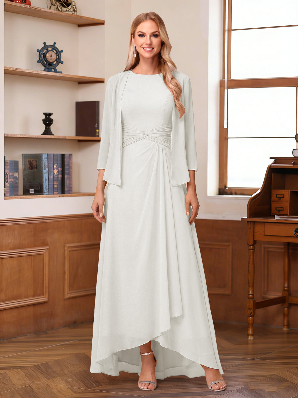 Isabel Elise Ivory front view mother of the bride dress