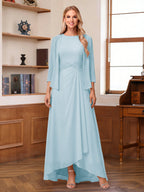 Isabel Elise Sky Blue front view mother of the bride dress