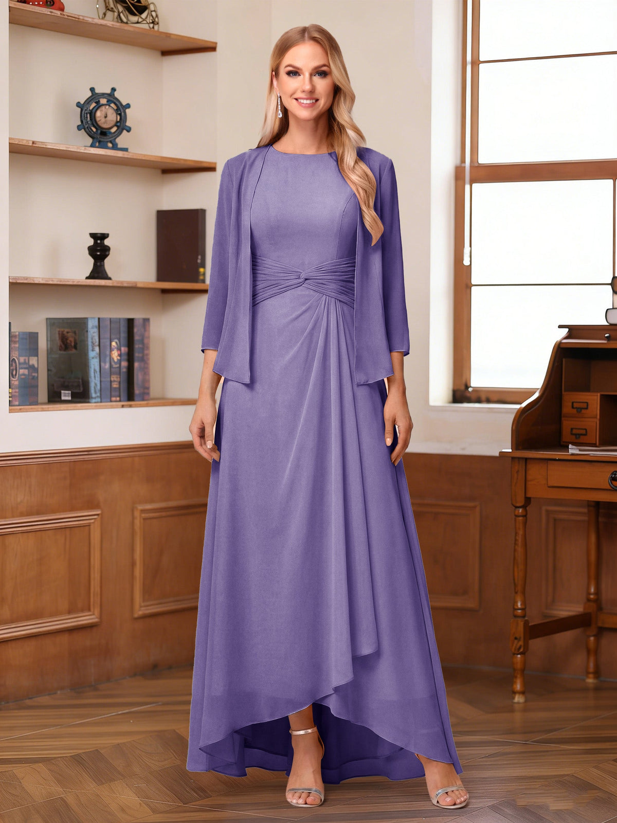 Isabel Elise Lilac front view mother of the bride dress