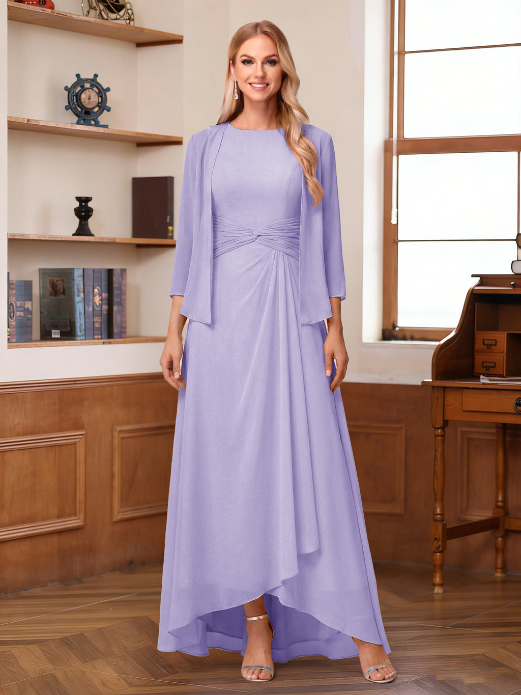 Isabel Elise Lilac back view mother of the bride dress
