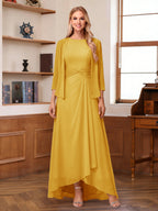 Isabel Elise Gold back view mother of the bride dress