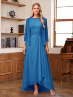 Isabel Elise Ocean Blue front view mother of the bride dress