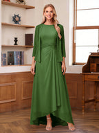 Isabel Elise Olive Green front view mother of the bride dress
