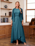 Isabel Elise Teal front view mother of the bride dress