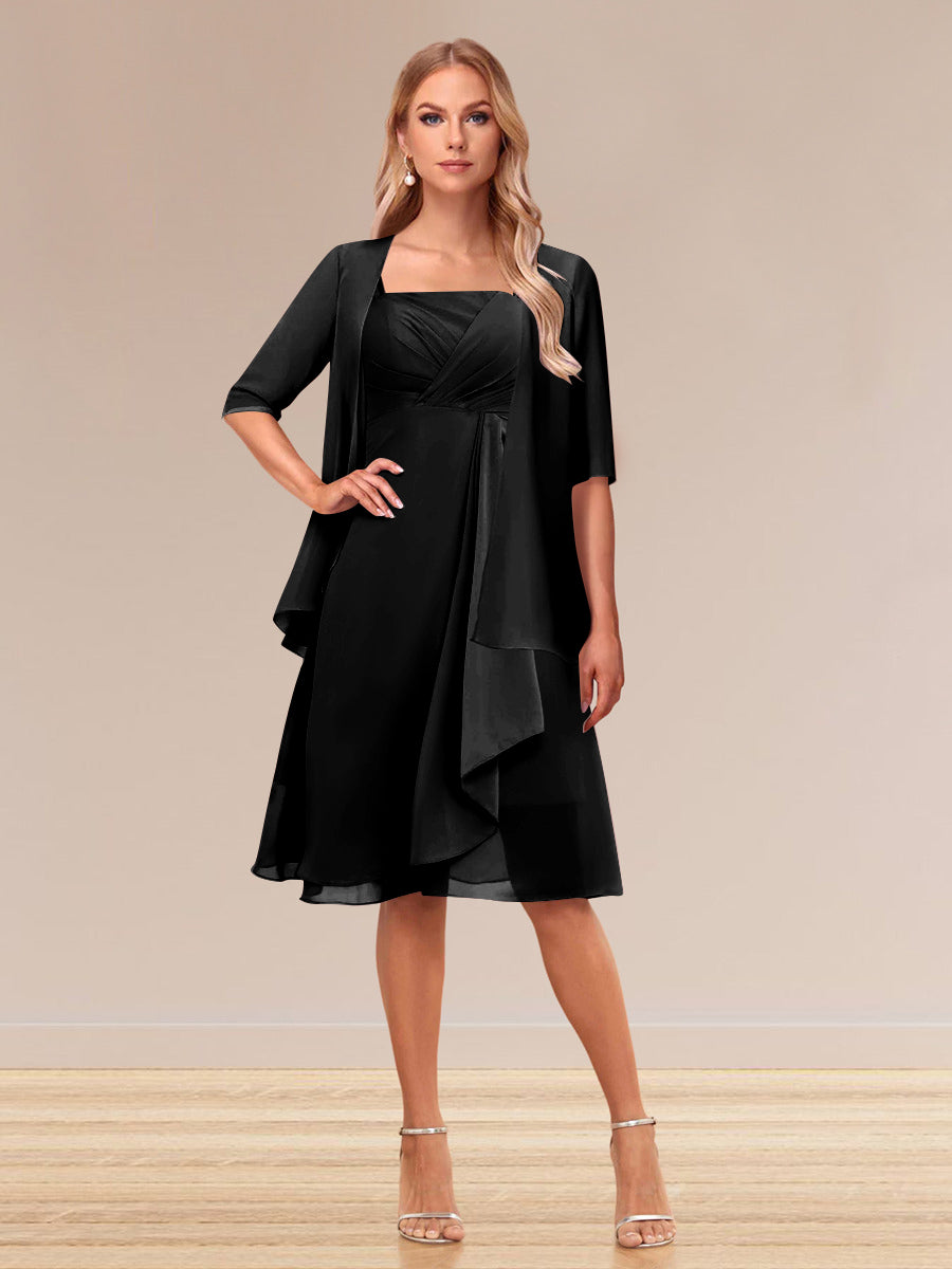 Honoria Black front view wedding guest dress
