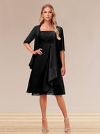 Honoria Black front view wedding guest dress