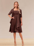Honoria Brown front view wedding guest dress