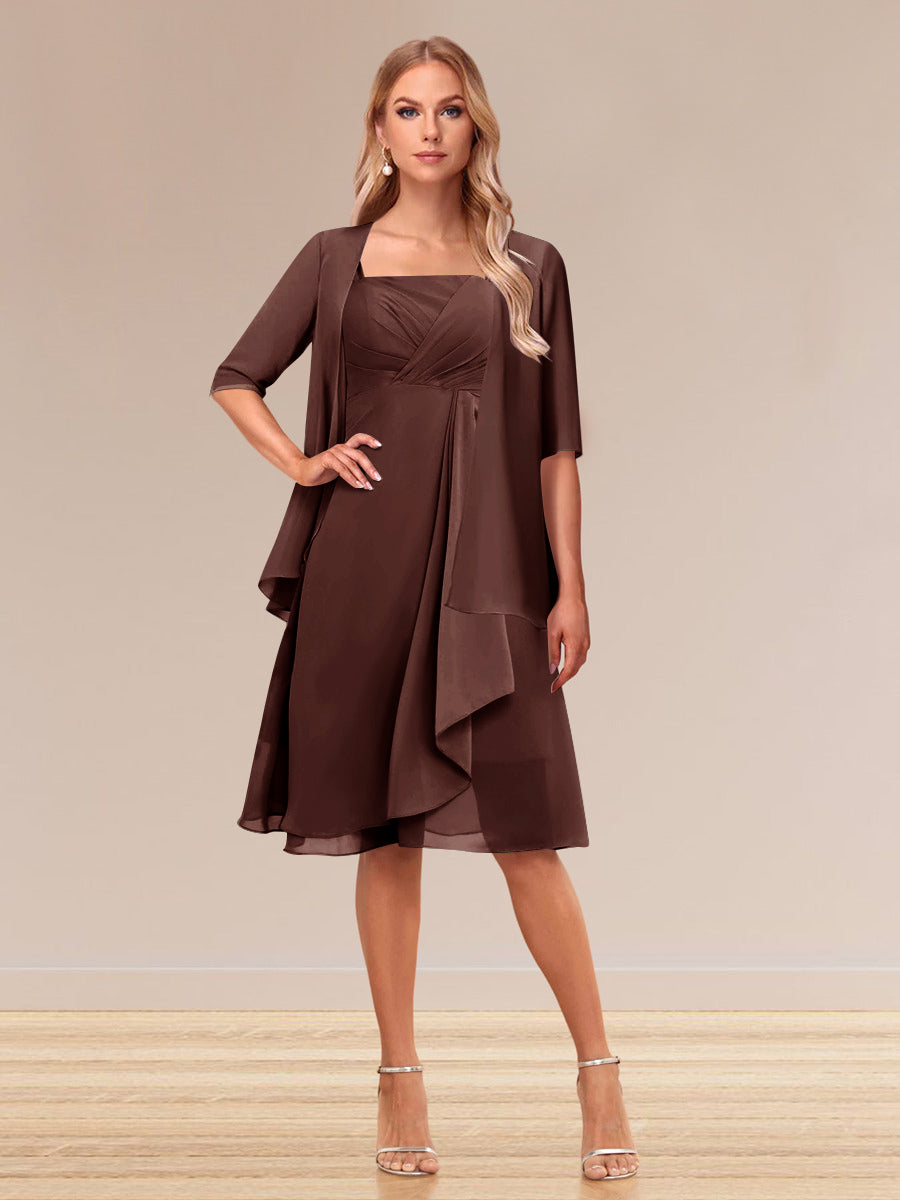 Honoria Brown front view wedding guest dress