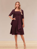 Honoria Burgundy front view wedding guest dress
