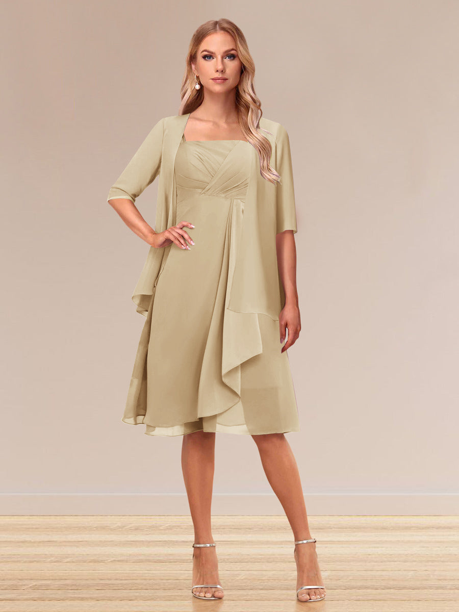 Honoria Champagne back view wedding guest dress