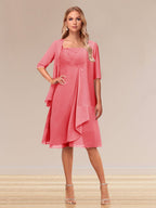 Honoria Coral back view wedding guest dress