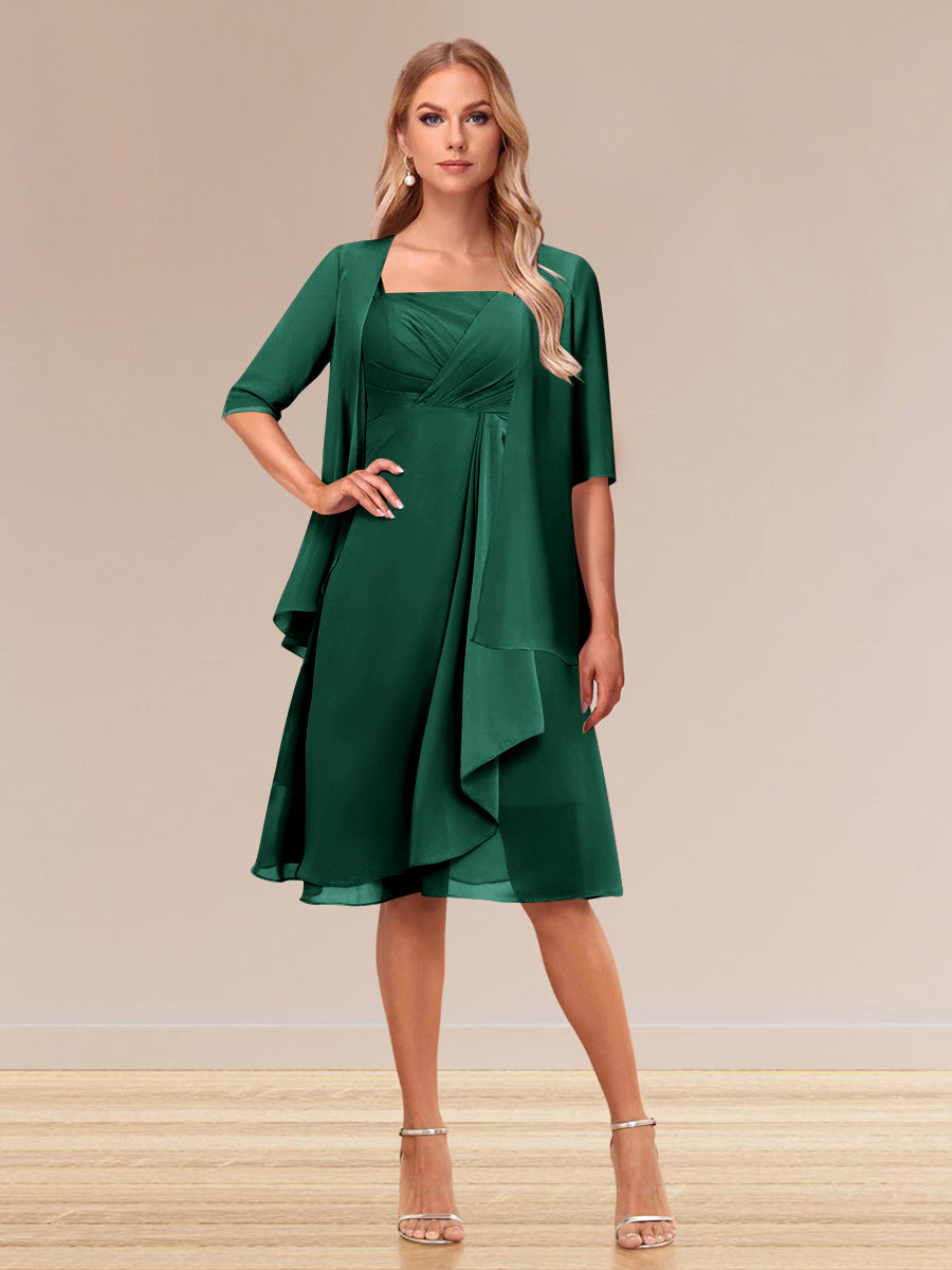 Honoria Hunter Green front view wedding guest dress