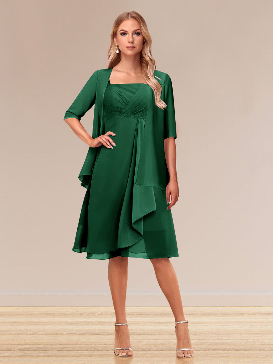 Honoria Emerald front view wedding guest dress