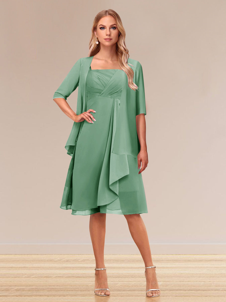 Honoria Eucalyptus front view wedding guest dress