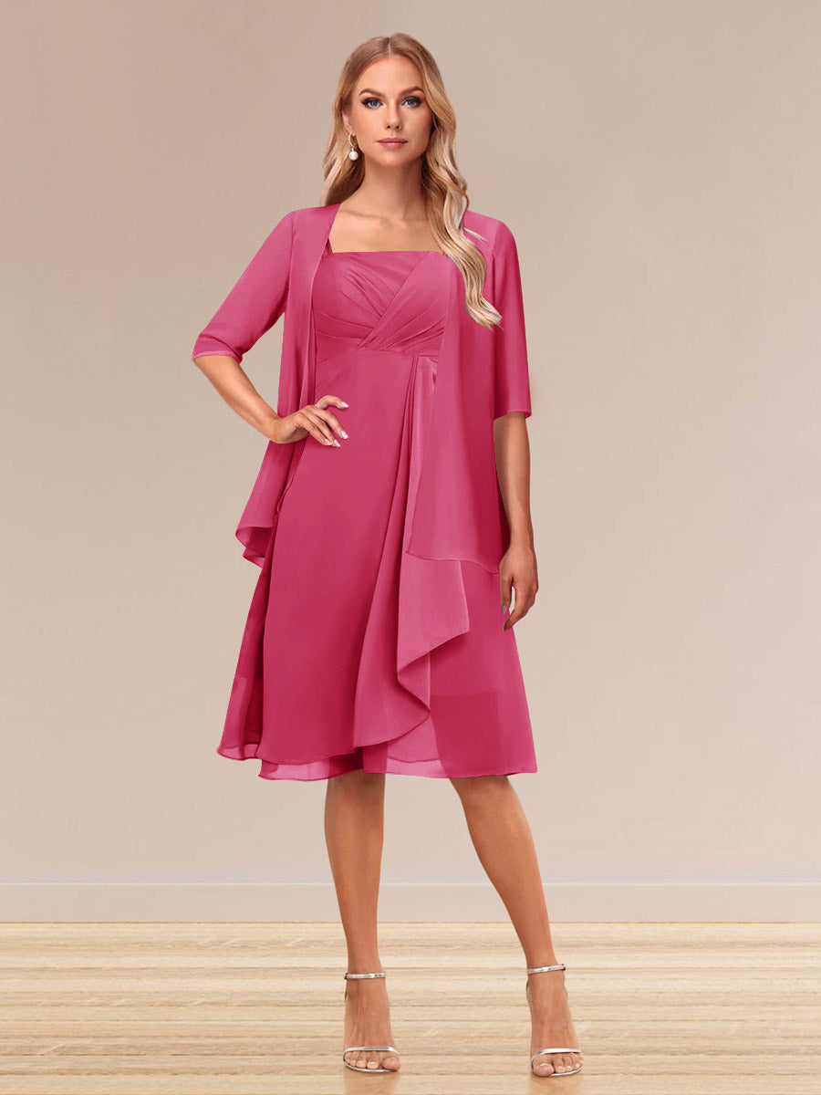 Honoria Fuchsia front view wedding guest dress