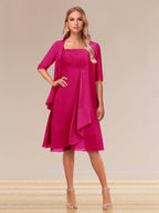 Honoria Fuchsia back view wedding guest dress