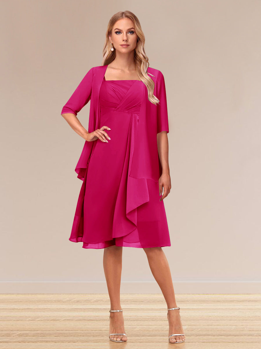 Honoria Fuchsia back view wedding guest dress