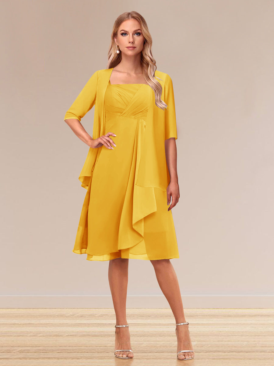 Honoria Gold back view wedding guest dress