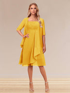 Honoria Gold back view wedding guest dress