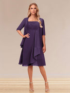 Honoria Grape front view wedding guest dress