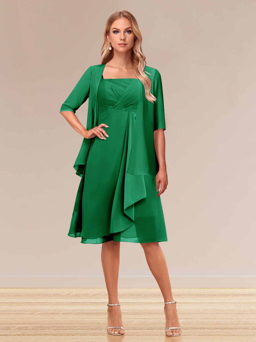 Honoria Forest Green front view wedding guest dress