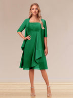 Honoria Forest Green front view wedding guest dress