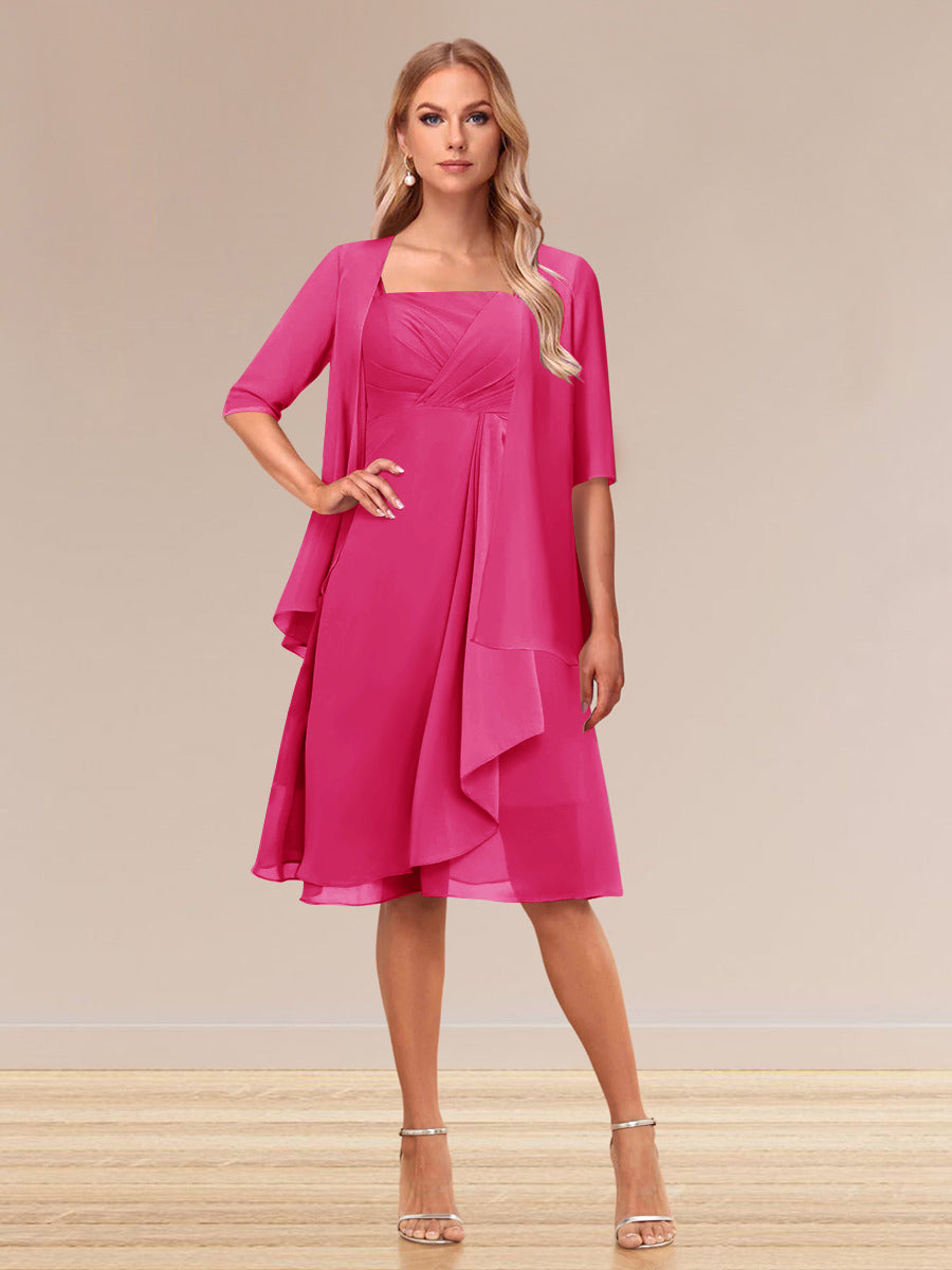 Honoria Hot Pink front view wedding guest dress