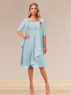 Honoria Sky Blue front view wedding guest dress