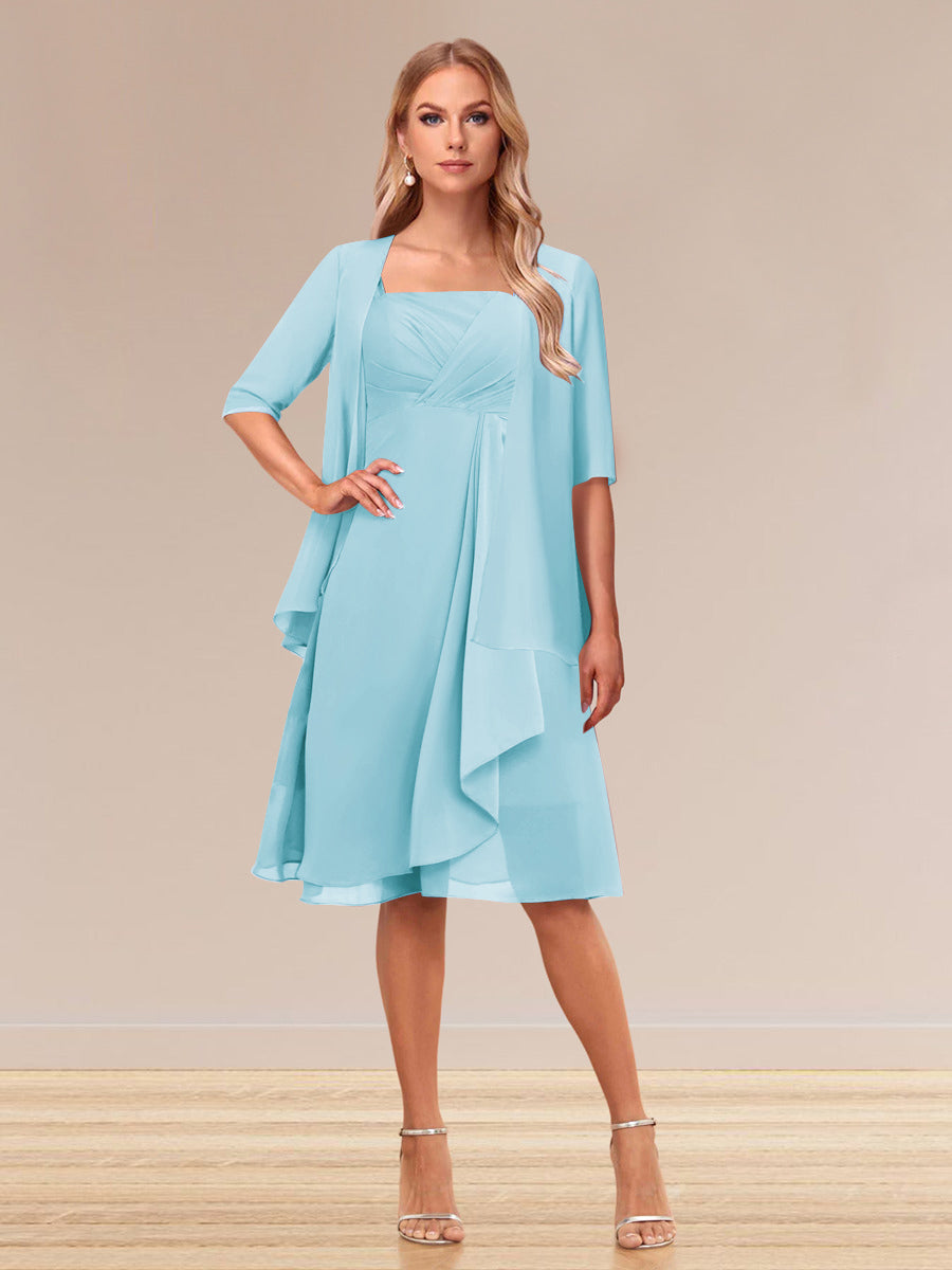 Honoria Sky Blue back view wedding guest dress