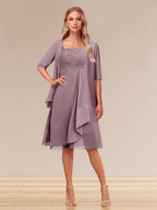 Honoria Mauve front view wedding guest dress
