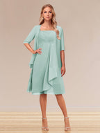 Honoria Pool Blue front view wedding guest dress