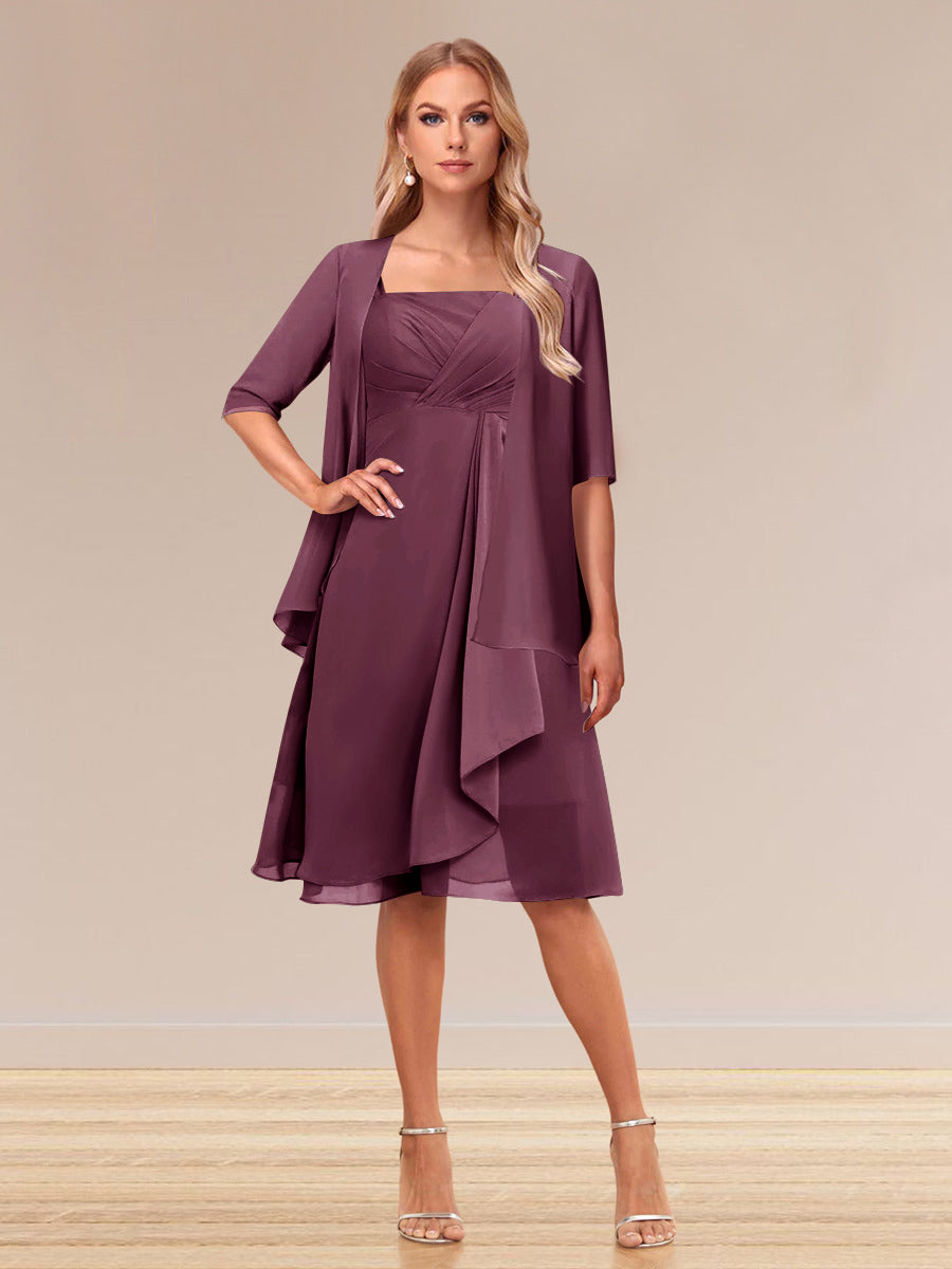 Honoria Plum front view wedding guest dress